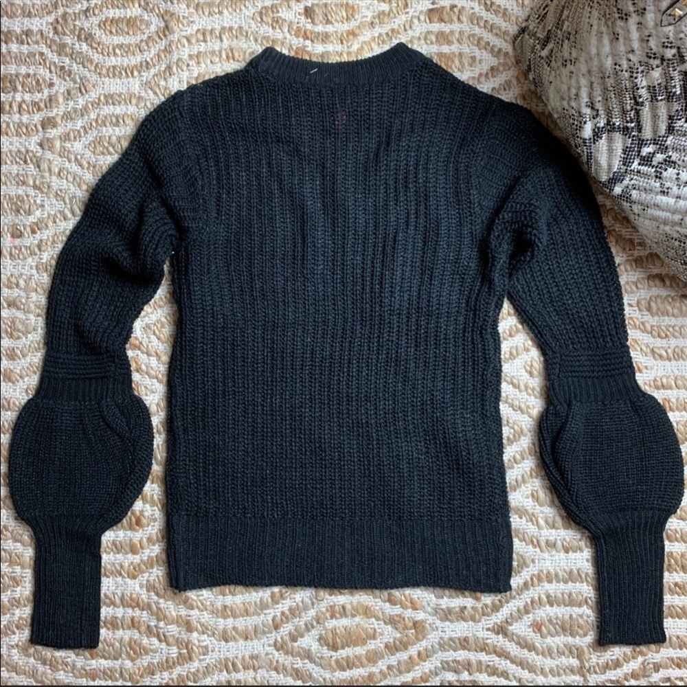 CAYDENCE BLACK BUBBLE ACCENT SLEEVE KNIT SWEATER - Picture 5 of 5